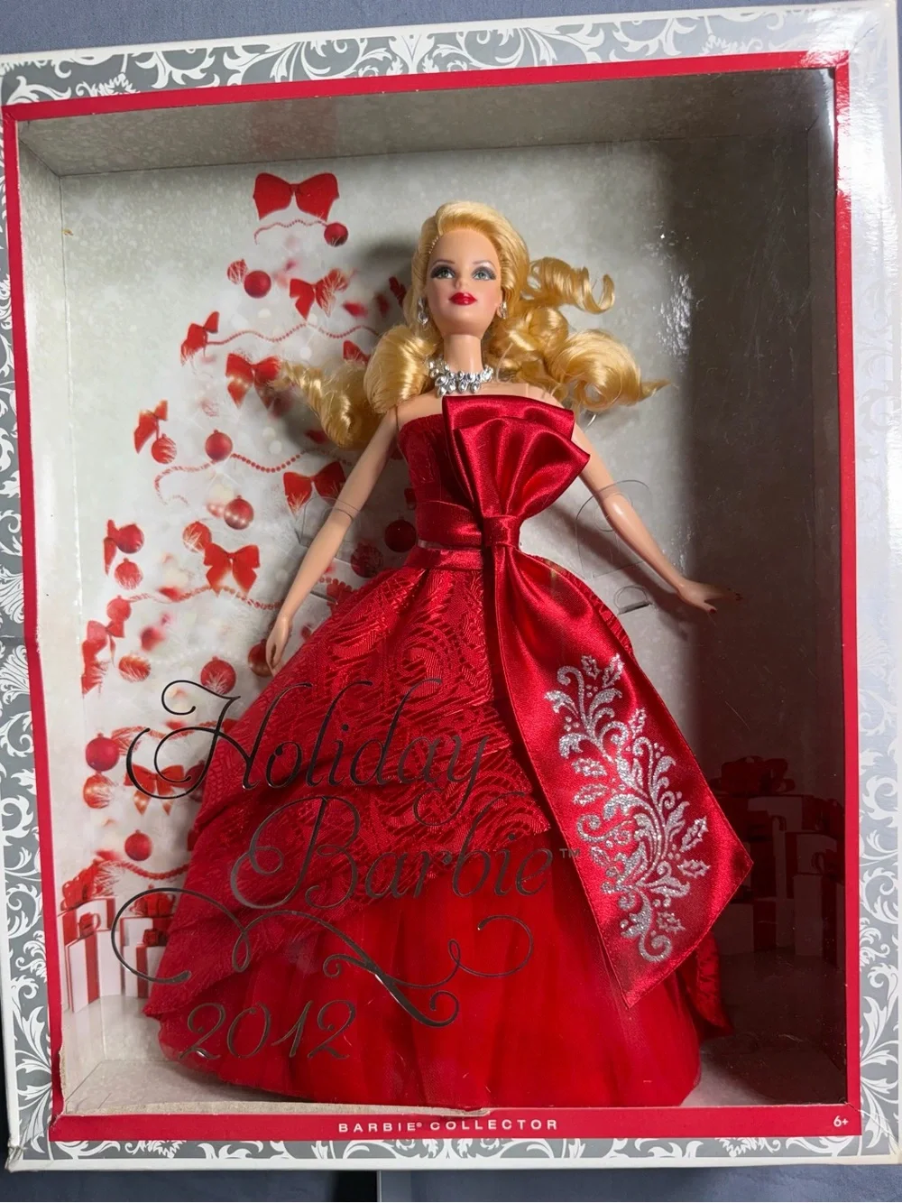 Barbie Blonde Hair Doll in Red Satin Gown